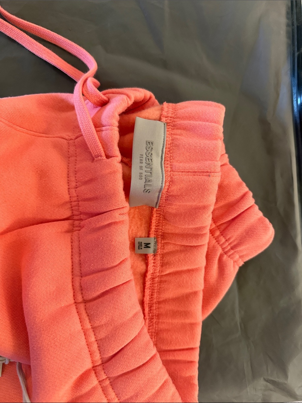 Essentials Men’s Coral Athletic Shorts with Elastic Waist - Picture 2 of 2